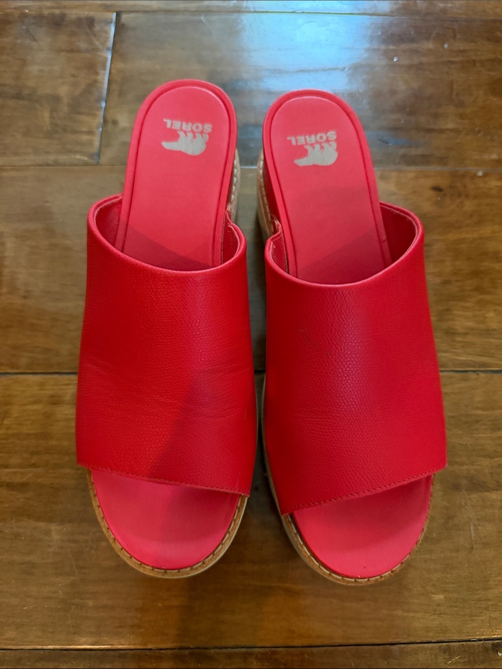 Sorel Wedge Red Slide Sandals - Women's Casual Mule size 12.